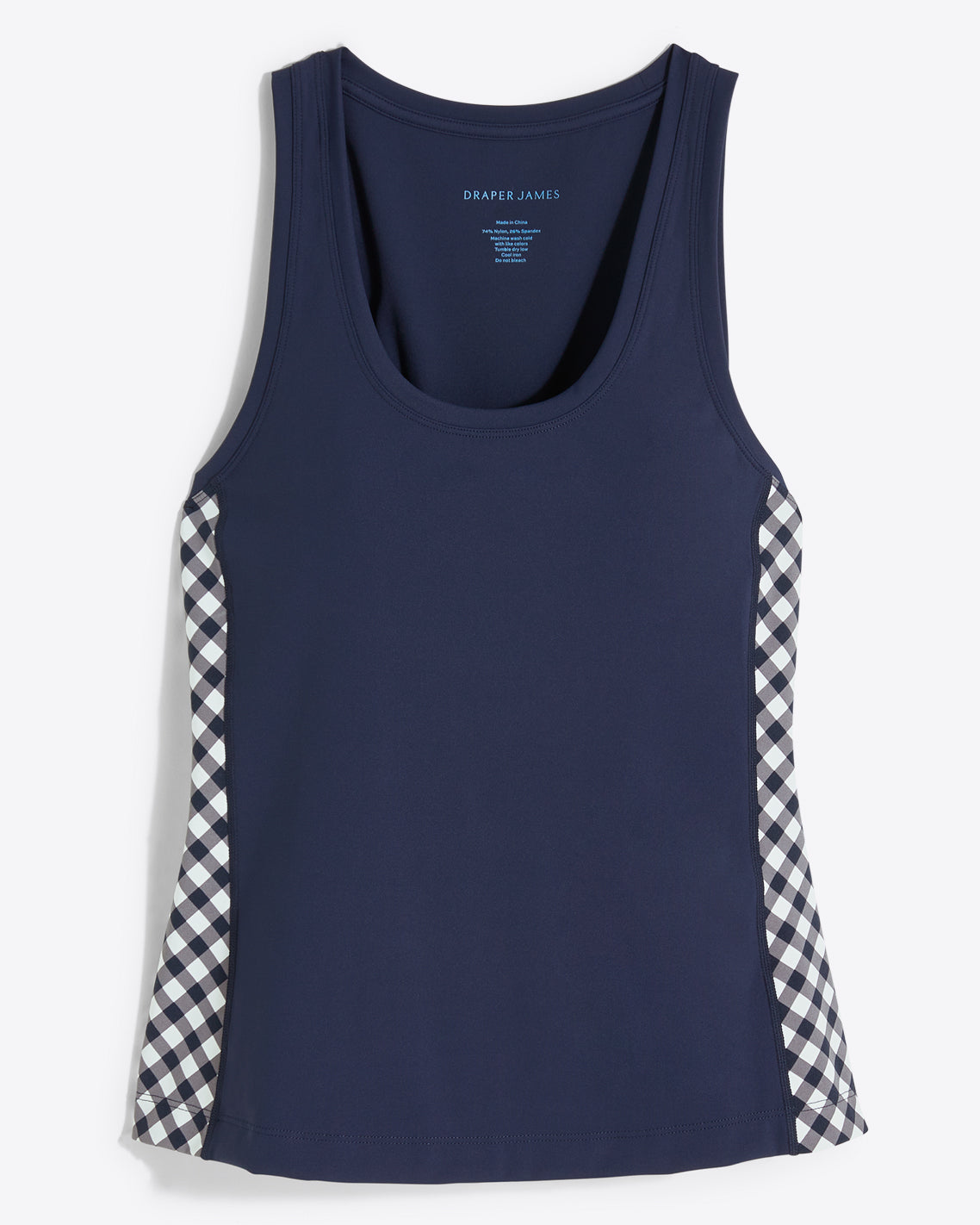 Panel Tank in Navy Gingham
