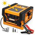 2000A Car Jump Starter with Air Compressor, 5W Solar Panel Portable Power Station, Tire Inflator 260PSI, Car Battery Charger with Inverter Dual 400W AC DC USB Ports, 12V Battery Pack Jump Box